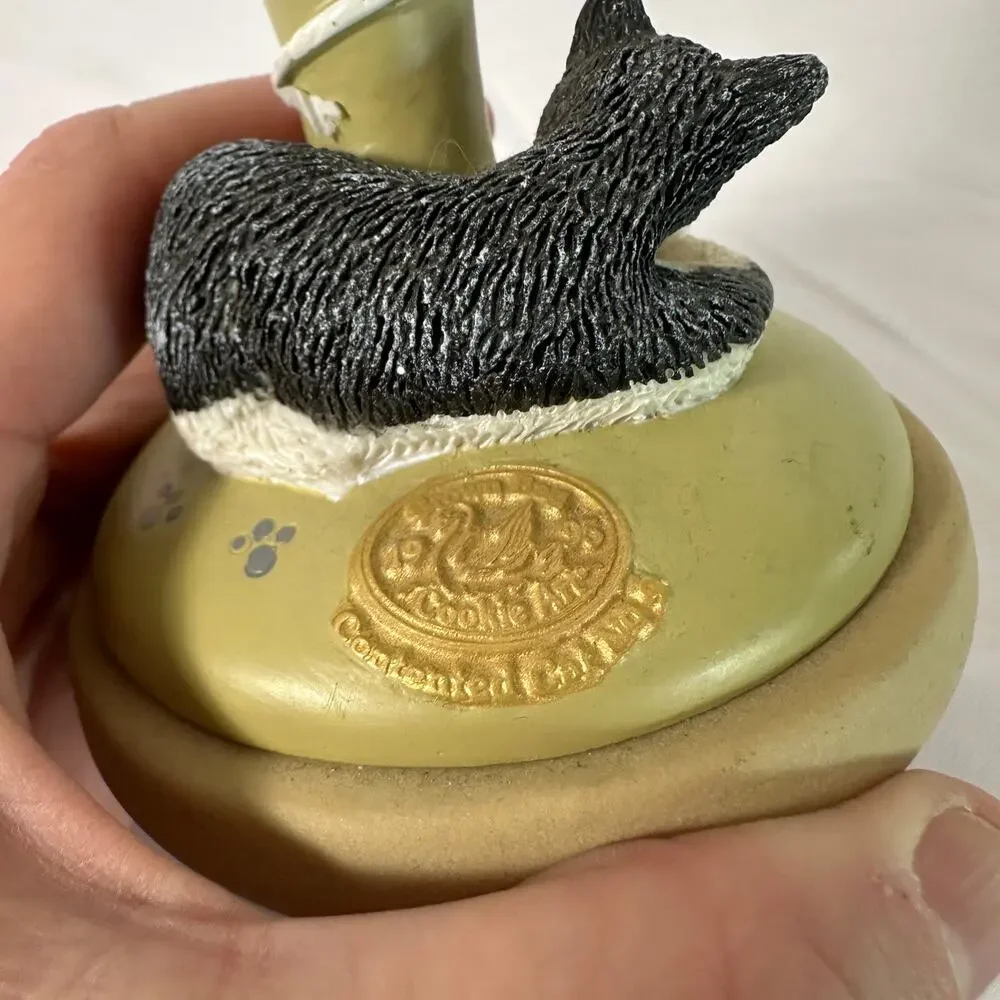 Vintage 1995 Brown Bag Cookie Art Contended Cat #9 Stoneware Cookie Stamp Press